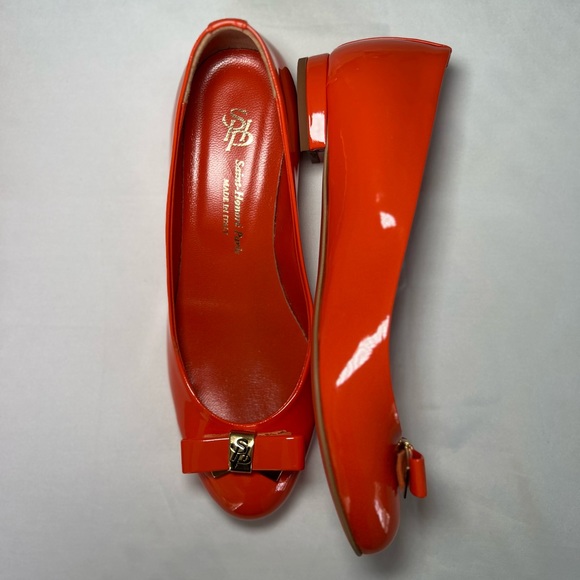 Saint Honoré Paris Souliers Leather Ballerina Flats Orange EU 36.5 - Picture 2 of 9
